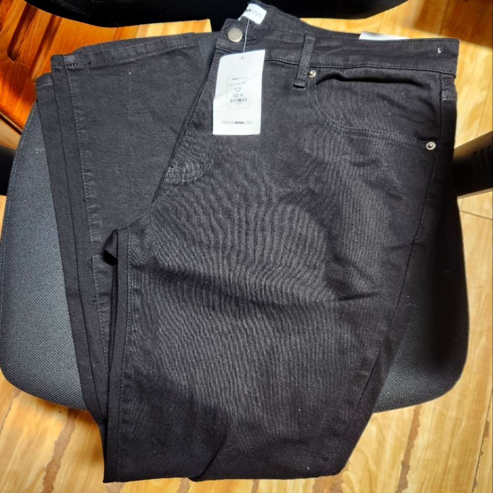 Men's Fashion Nova Ghost Skinny Jeans 40x30 Black Distressed